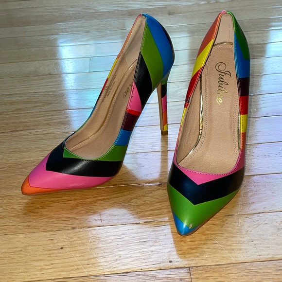 Colorful PRIDE 🌈 heels pumps 5 1/2 - Picture 14 of 14